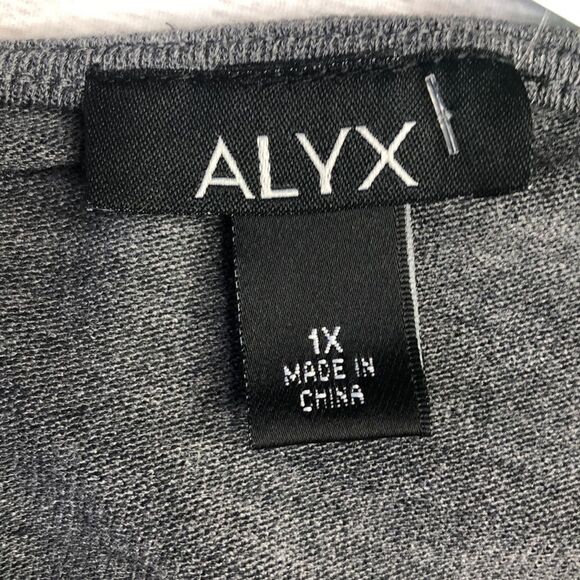 ALYX Gray Short Sleeve Towfer Knit Blouse 1X NWOT - Picture 6 of 7